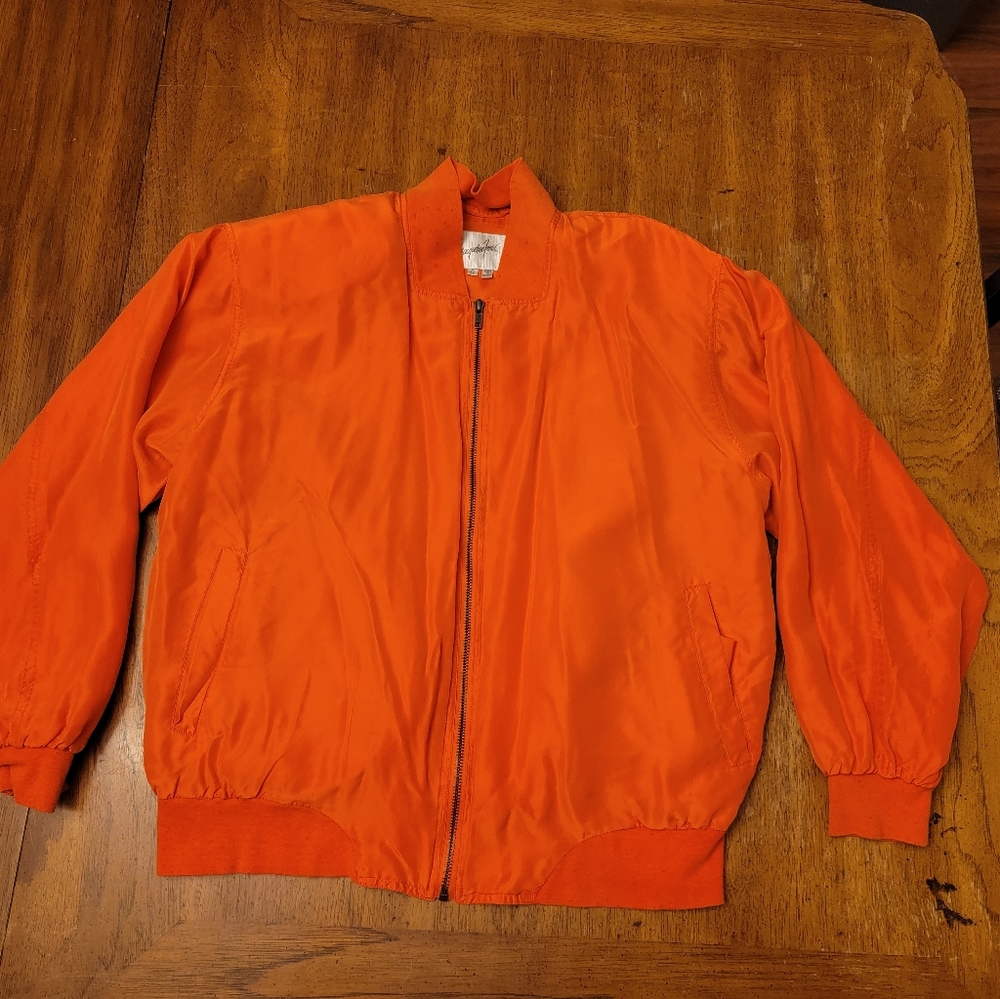 Women's Vintage 100% Silk Jacqueline Ferrar Orange Jacket - Size Small